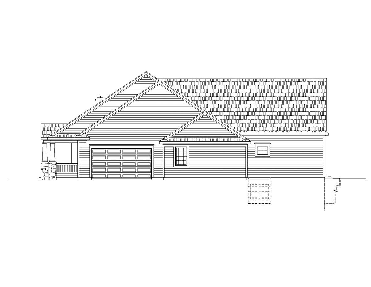 Traditional Plan with 2166 Sq. Ft., 3 Bedrooms, 2 Bathrooms, 3 Car Garage Picture 2