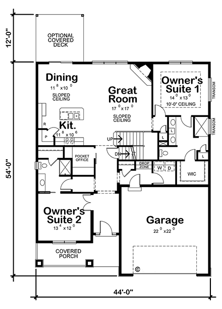 House Plan 80475 First Level Plan