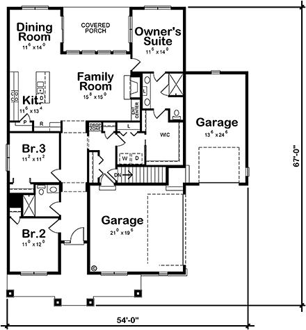 House Plan 80481 First Level Plan