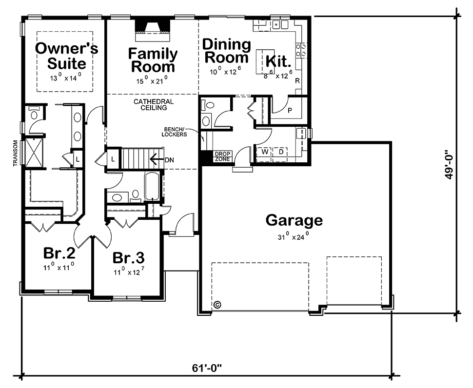 Craftsman Level One of Plan 80486