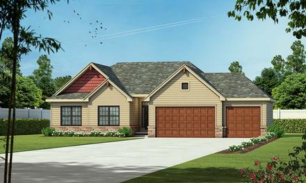 Craftsman Elevation of Plan 80486