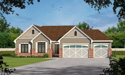 Craftsman Elevation of Plan 80487