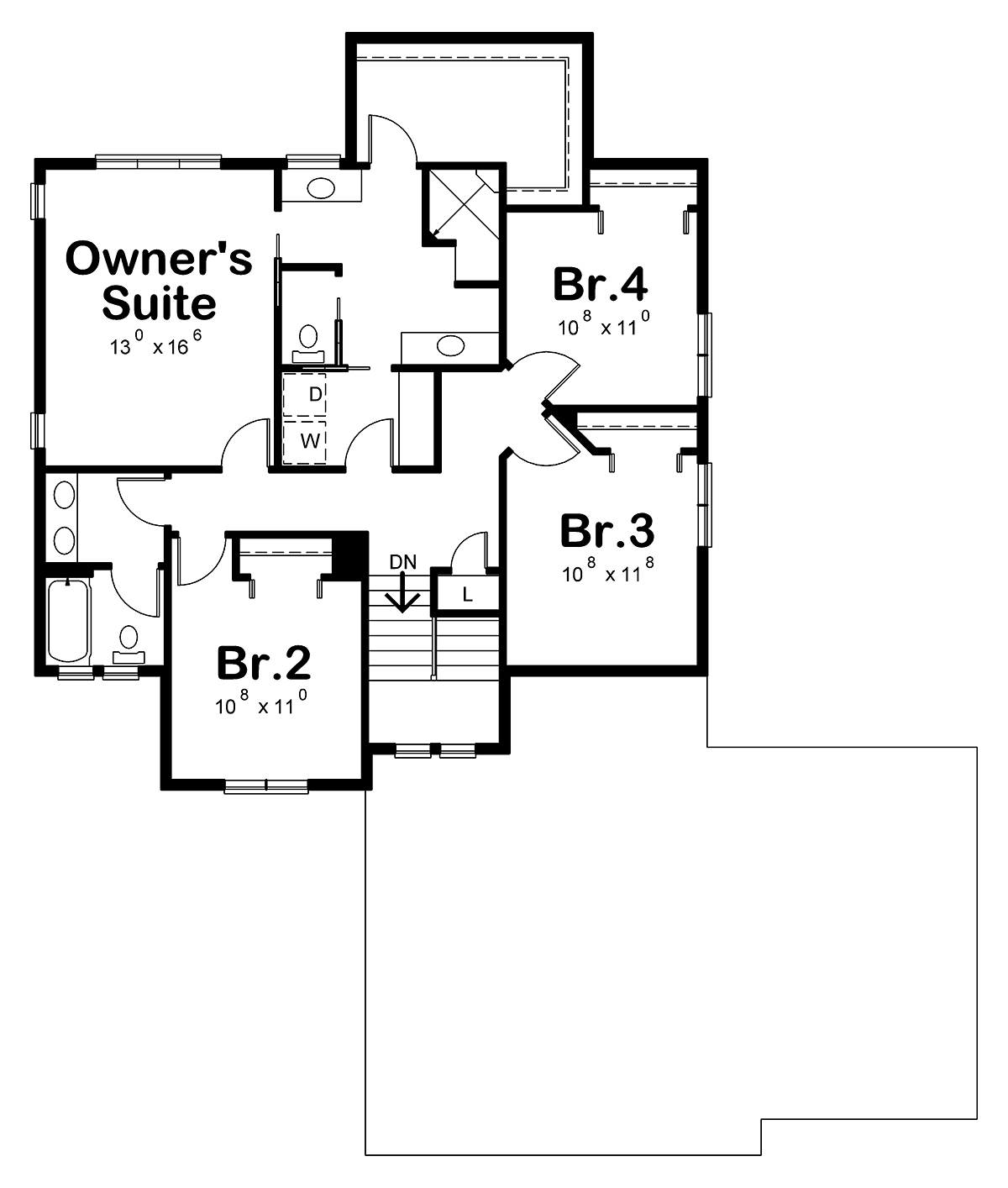 Craftsman Traditional Level Two of Plan 80490