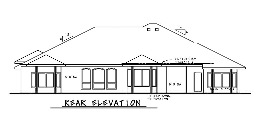 European French Country Rear Elevation of Plan 80492