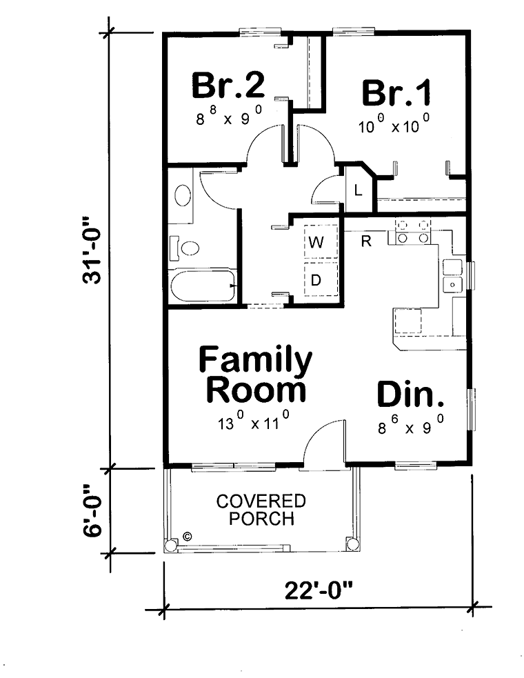 Cottage Craftsman Level One of Plan 80494