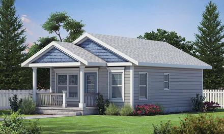 Cottage Craftsman Elevation of Plan 80495