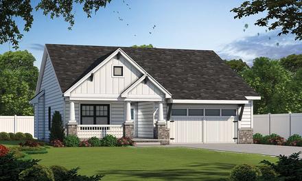 Craftsman Traditional Elevation of Plan 80497