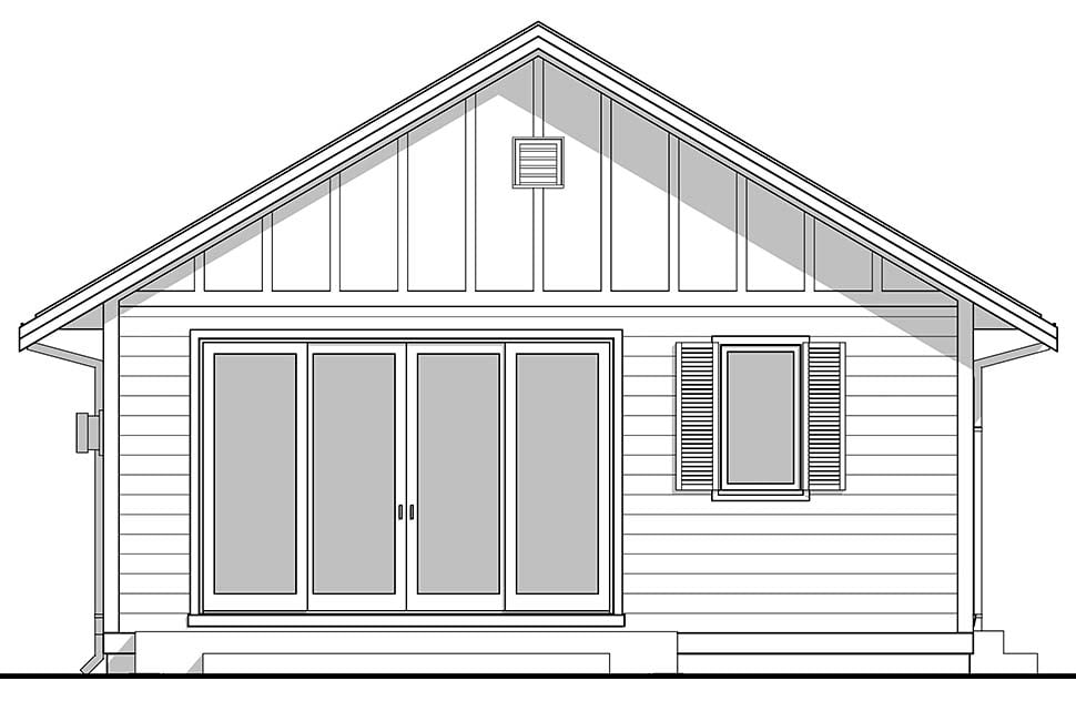 Cabin, Cottage Plan with 967 Sq. Ft., 3 Bedrooms, 2 Bathrooms Picture 4