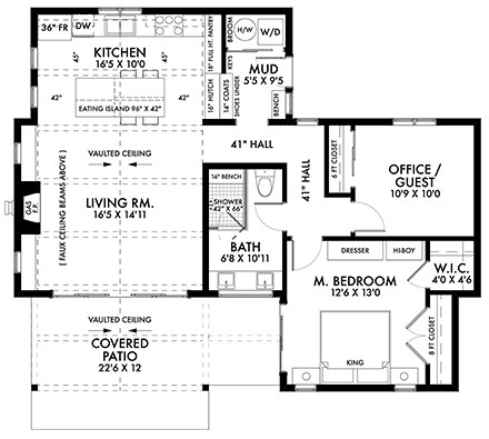 House Plan 80502 First Level Plan