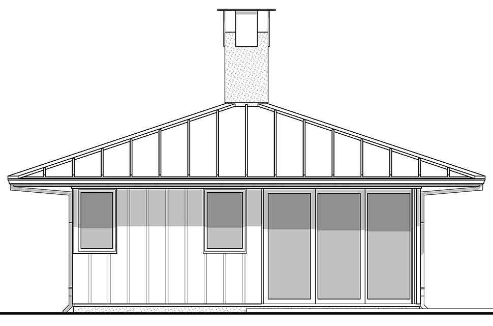 Cabin, Modern Plan with 576 Sq. Ft., 2 Bedrooms, 1 Bathrooms Picture 4
