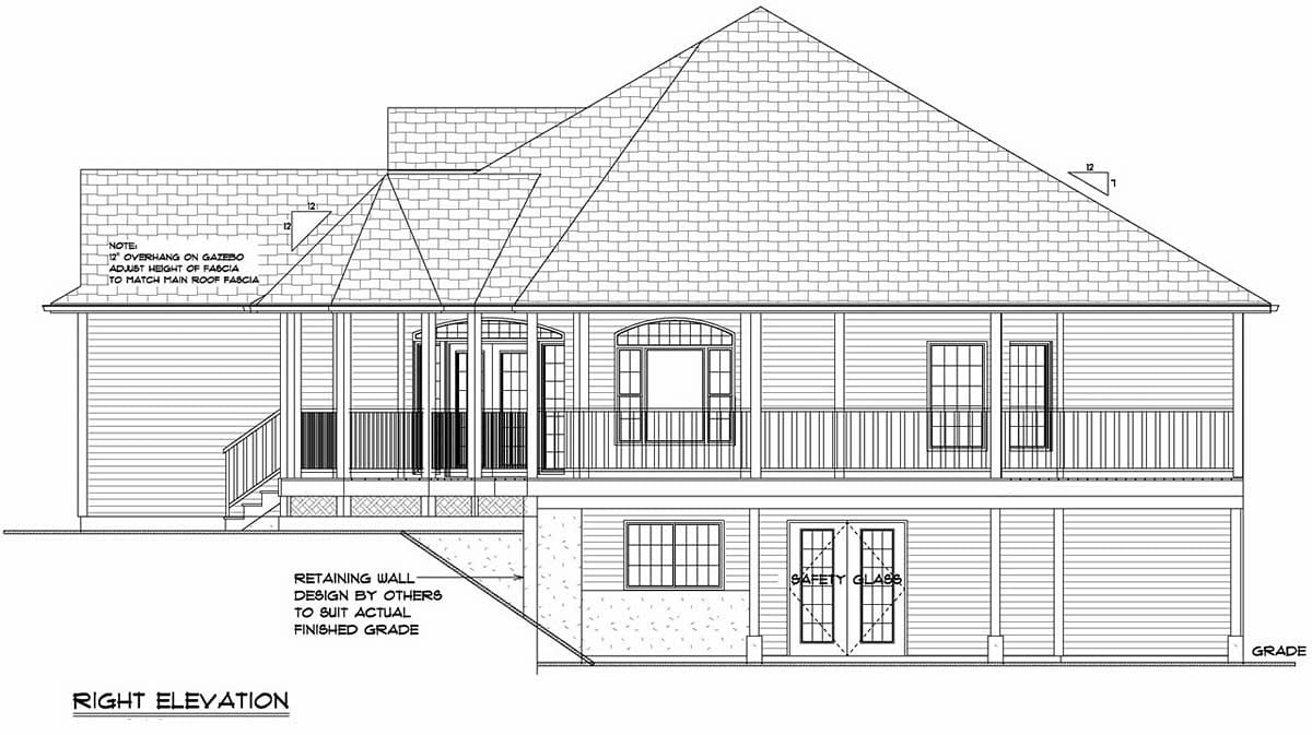 Country, Traditional Plan with 1598 Sq. Ft., 3 Bedrooms, 2 Bathrooms, 2 Car Garage Picture 2