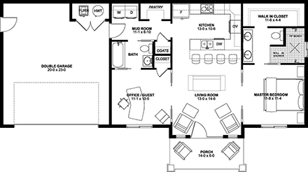 House Plan 80509 First Level Plan