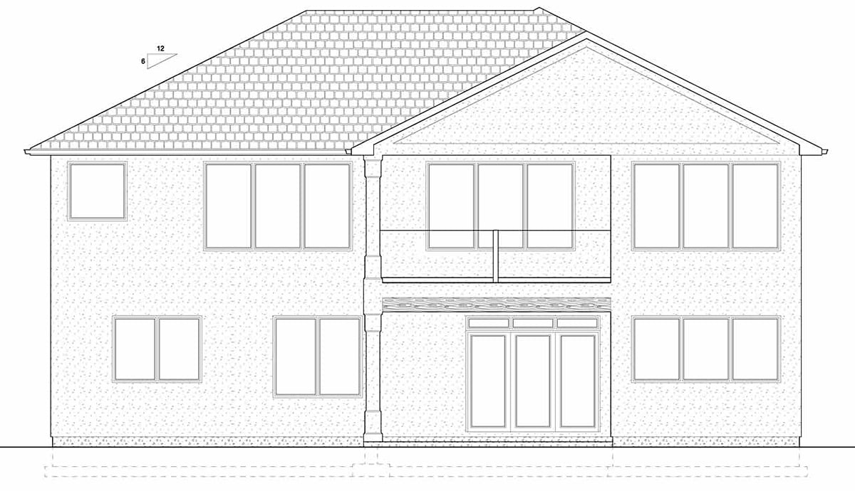 Mediterranean Southwest Traditional Rear Elevation of Plan 80512