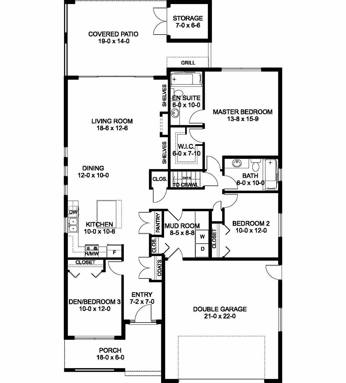 Bungalow Contemporary Prairie Style Level One of Plan 80514