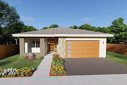 Bungalow Contemporary Prairie Elevation of Plan 80514