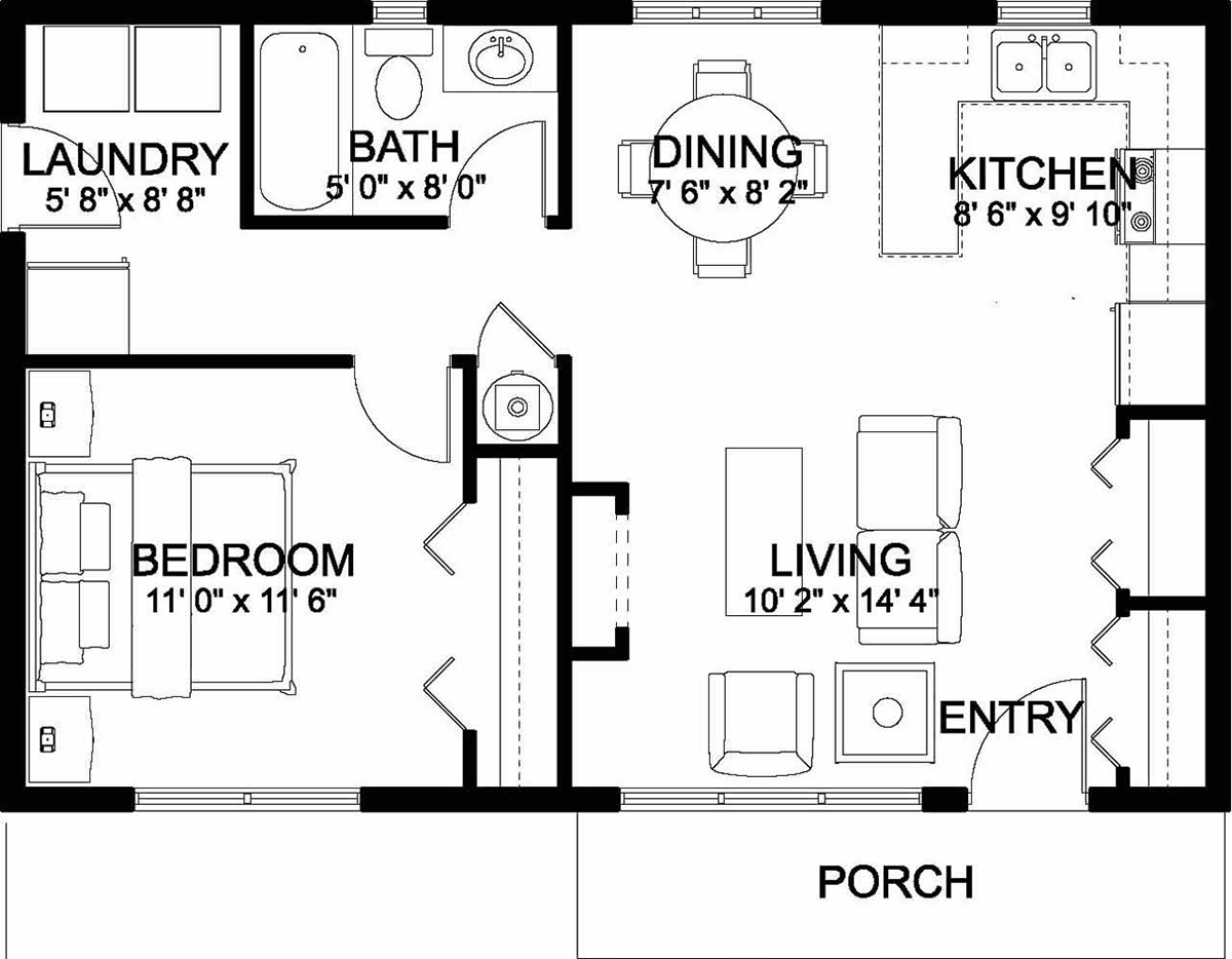 Bungalow Cottage Craftsman Level One of Plan 80515