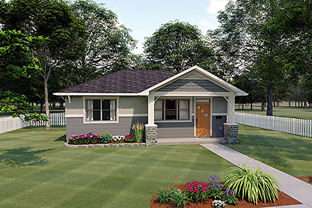 Bungalow Cottage Craftsman Elevation of Plan 80515