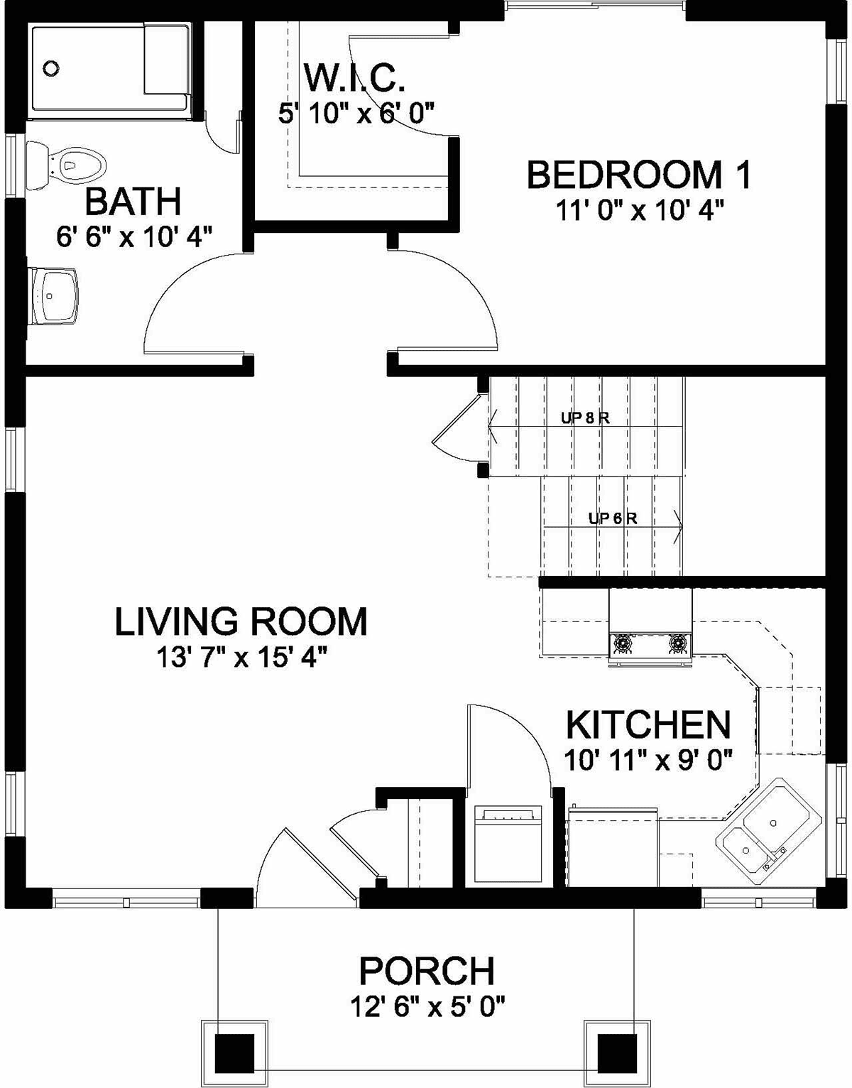 Bungalow Cottage Craftsman Level One of Plan 80516