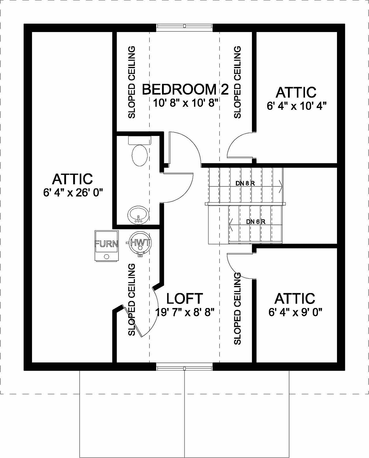 Bungalow Cottage Craftsman Level Two of Plan 80516