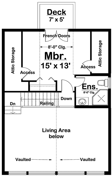 House Plan 80518 Second Level Plan