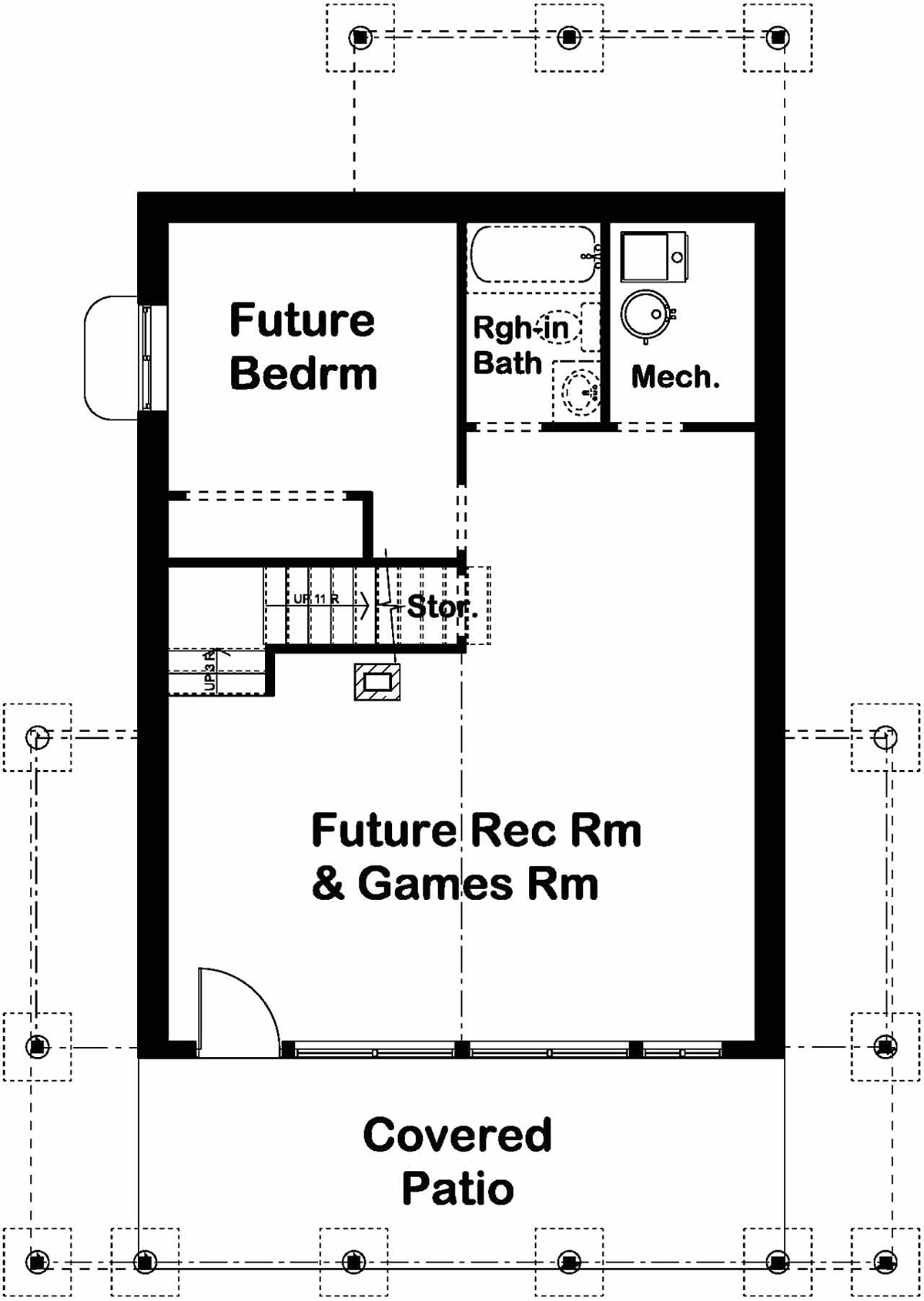 A-Frame Cabin Lower Level of Plan 80519