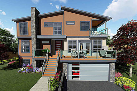 Contemporary Modern Elevation of Plan 80521
