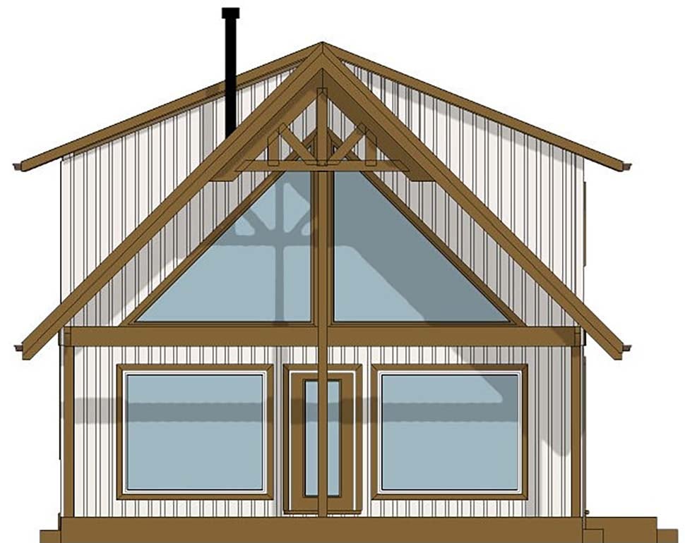 A-Frame, Coastal, Country Plan with 1252 Sq. Ft., 2 Bedrooms, 2 Bathrooms Picture 4
