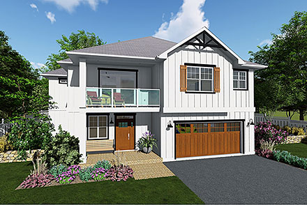 Country Farmhouse Elevation of Plan 80529