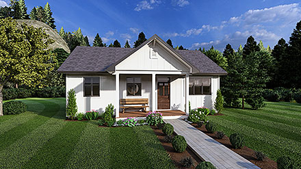 Country Farmhouse Ranch Elevation of Plan 80537