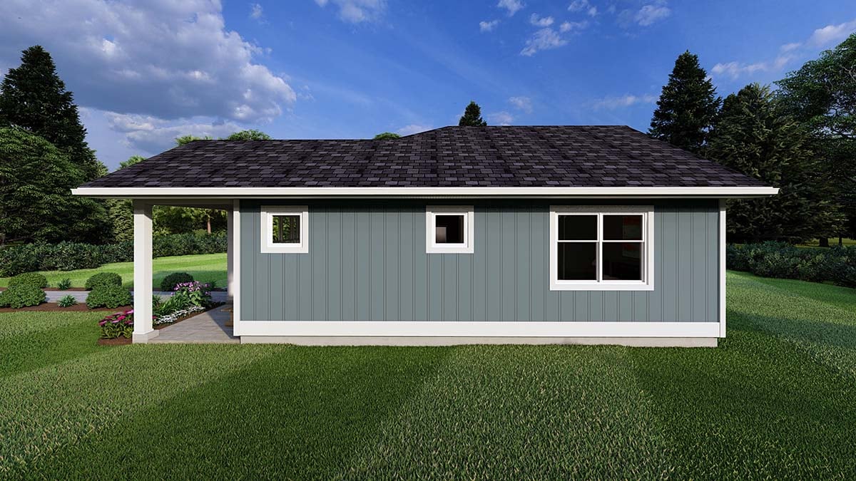 Cottage, Craftsman, Ranch Plan with 624 Sq. Ft., 1 Bedrooms, 1 Bathrooms Picture 2