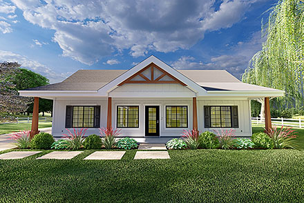 Country Ranch Elevation of Plan 80556