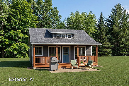 Cabin Cottage Ranch Elevation of Plan 80565