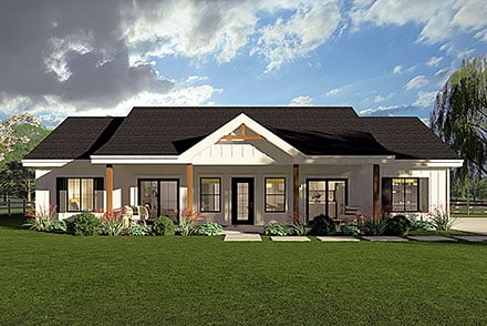 Country Craftsman Farmhouse Elevation of Plan 80570