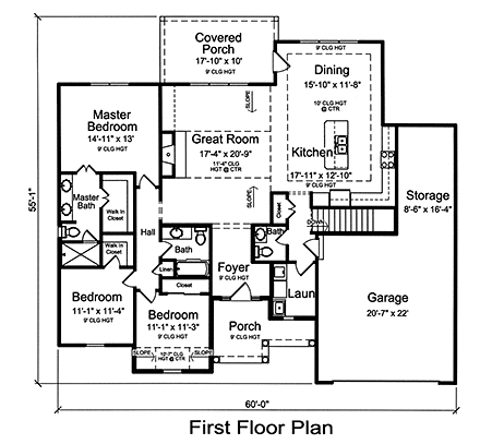 House Plan 80600 First Level Plan