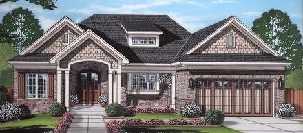 Craftsman Ranch Traditional Elevation of Plan 80602