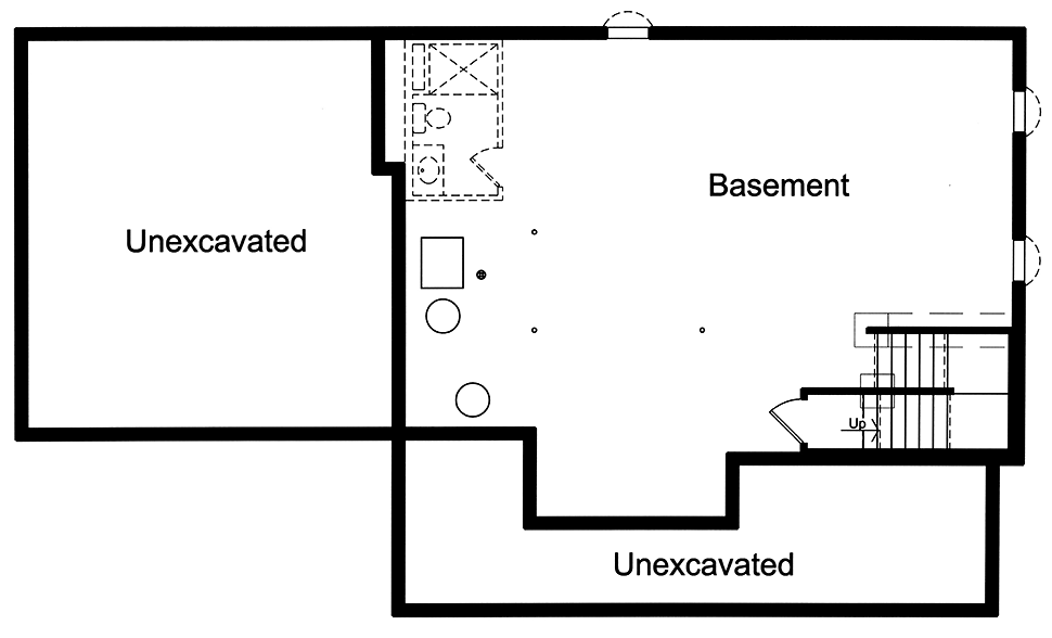 Country Farmhouse Traditional Lower Level of Plan 80603