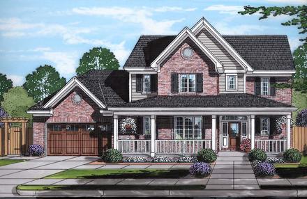 Country Farmhouse Traditional Elevation of Plan 80603