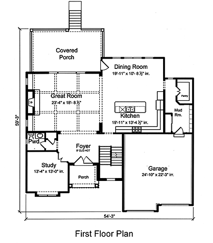 House Plan 80604 First Level Plan