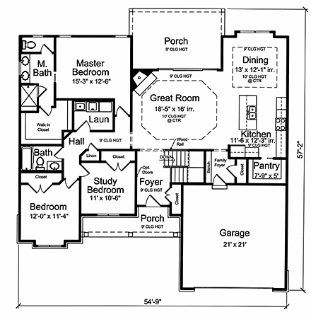 House Plan 80605 First Level Plan