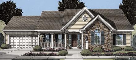 Cottage Country Ranch Traditional Elevation of Plan 80606