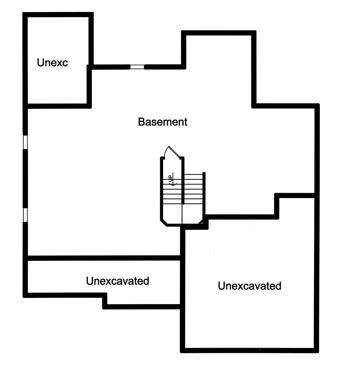 Country Craftsman European Farmhouse Lower Level of Plan 80608