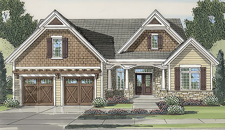 Cottage Country Elevation of Plan 80609