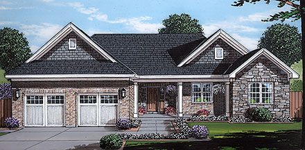 Country Ranch Traditional Elevation of Plan 80611