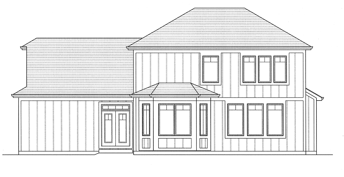 Country Farmhouse Traditional Rear Elevation of Plan 80614