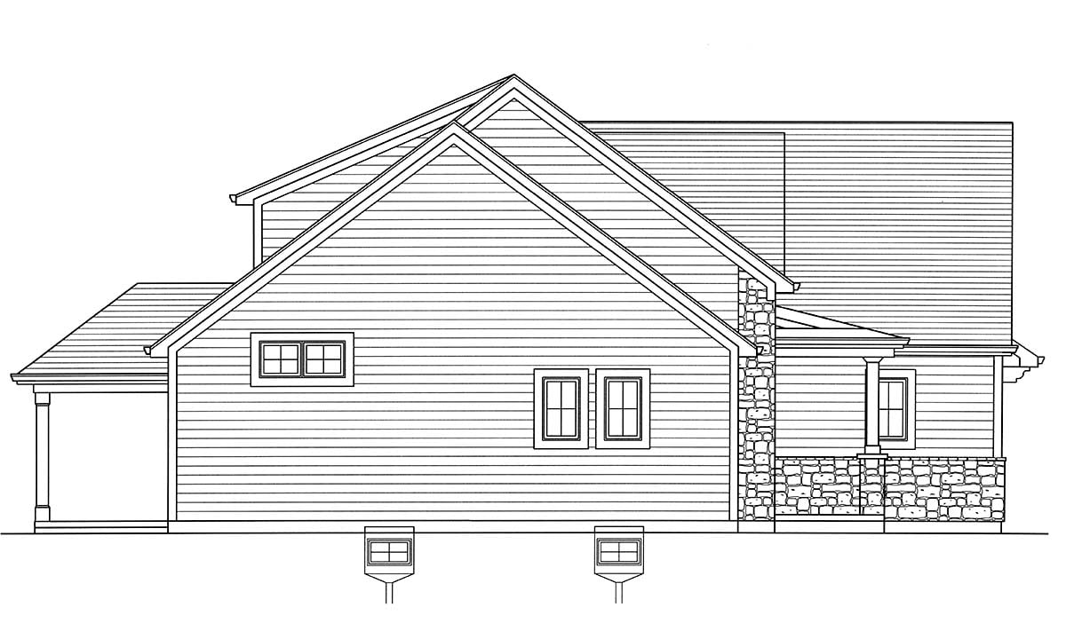 Cape Cod, Cottage, European, Traditional Plan with 2052 Sq. Ft., 4 Bedrooms, 3 Bathrooms, 2 Car Garage Picture 3