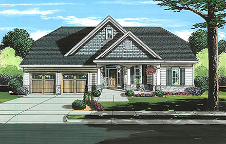 Cottage Country Farmhouse Ranch Traditional Elevation of Plan 80619