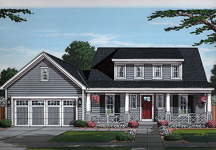 Cape Cod Country Farmhouse Traditional Elevation of Plan 80624