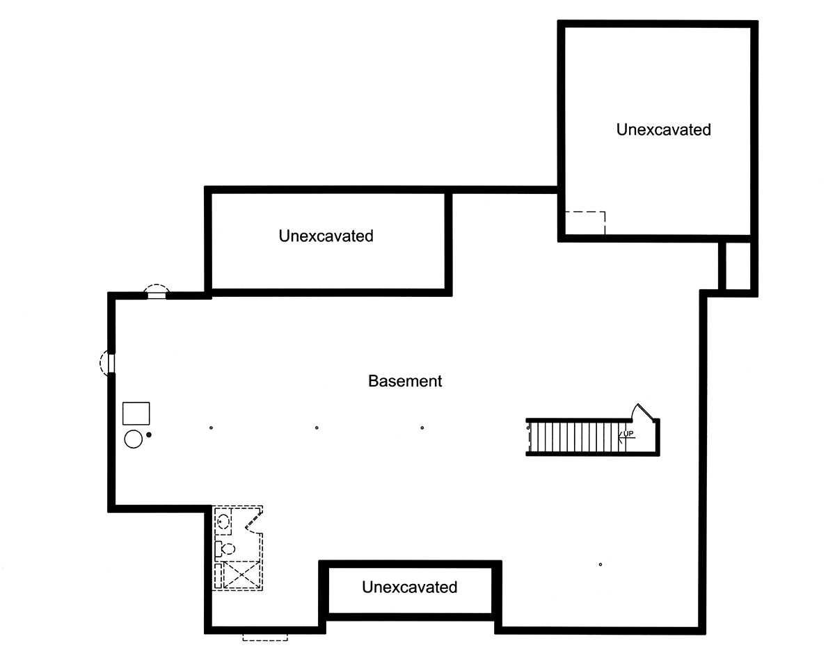 Country Traditional Lower Level of Plan 80625