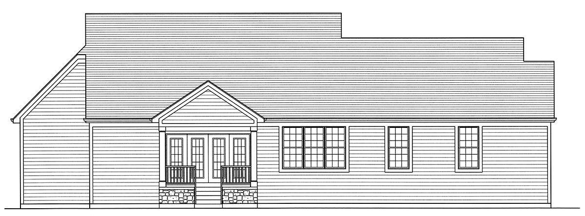 Country Farmhouse Ranch Traditional Rear Elevation of Plan 80626