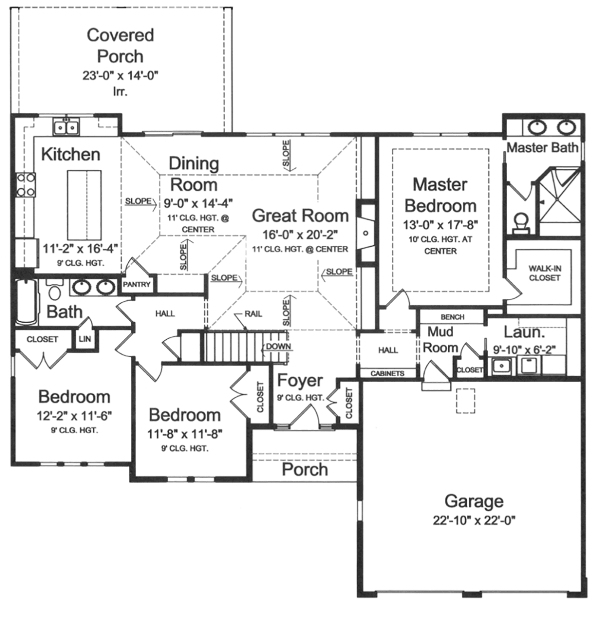 House Plan 80629 Level One